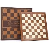 AMEROUS 15 Inches Walnut Wood Chess Board Only, Professional Tournament Chessboard with Gift Package - Classic Solid Wood International Chess Game for Adults Beginner(No Chess Pieces)