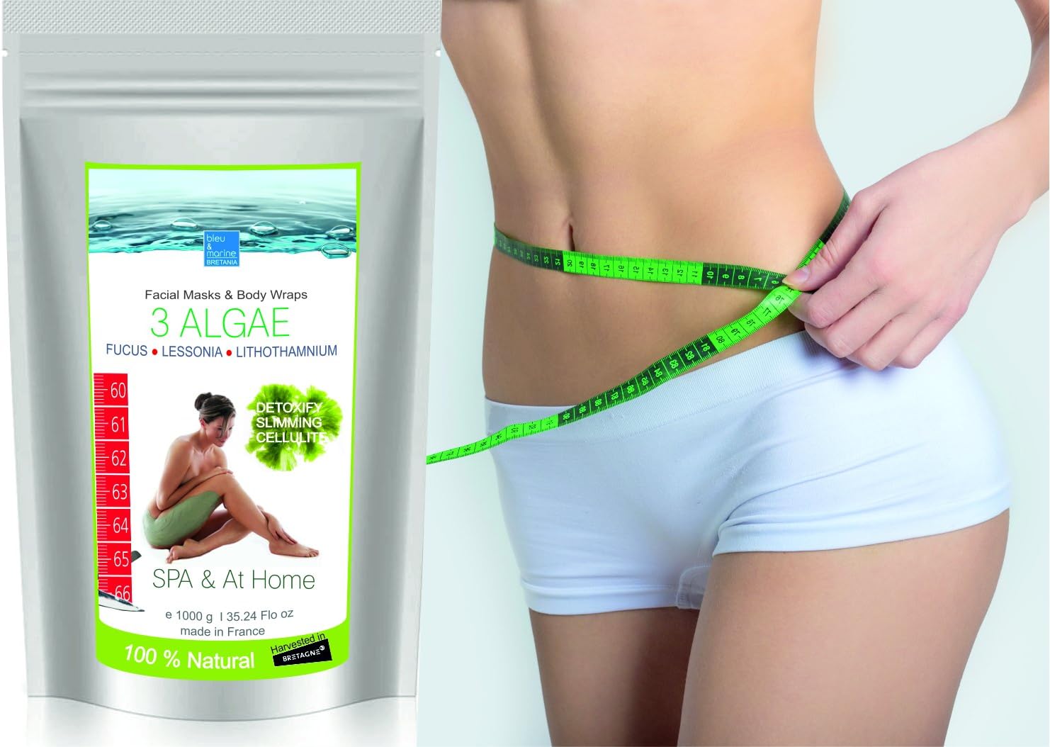 Detoxifying Seaweed Powder Wrap Skin Rejuvenation & Anti-Inflammatory, Green, 500 g (Pack of 1) - Image 3
