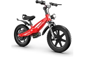 isinwheel SK14 Electric Bike for Kids, 250W Peak Power, Swappable Battery, 14-inch Tire Electric Balance Bike, Adjustable Seat Electric Motorcycle for Boys & Girls,Red