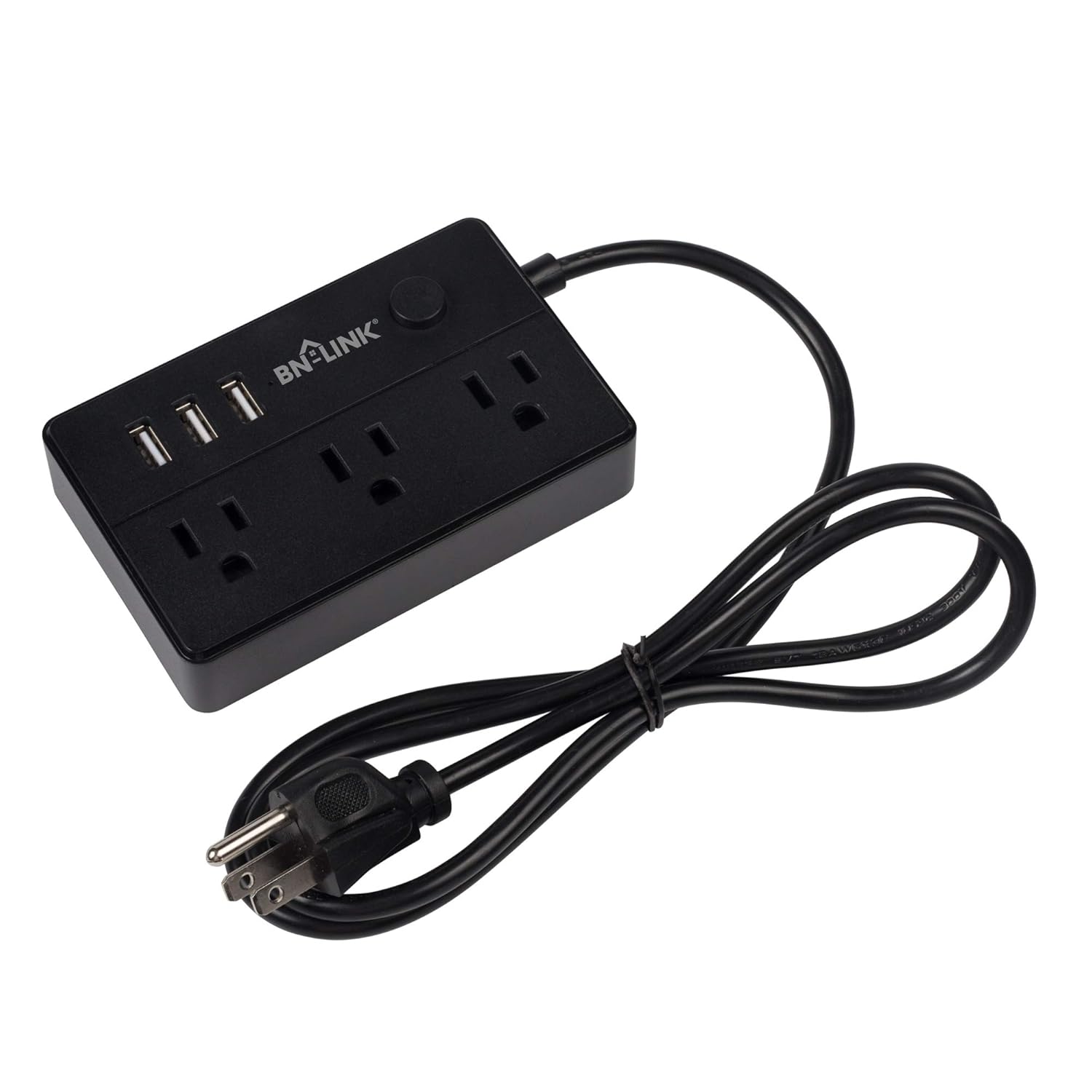 BNLINK Mini Desk Portable Power Strip 3 Outlets 3 USB Ports, 5 Feet