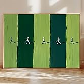 Golfing Poster Golf Landscape Art Green Minimalist Textured Wall Art Modern Aesthetic Pictures Abstract People Artwork Golf Course Painting Sports Posters for Golf Lovers Gifts 24x16in No Frame