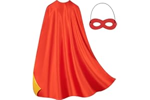 Bosvin Adult Superhero Cape & Mask Set - Double-Sided Super Hero Capes and Masks for Dress-Up Parties