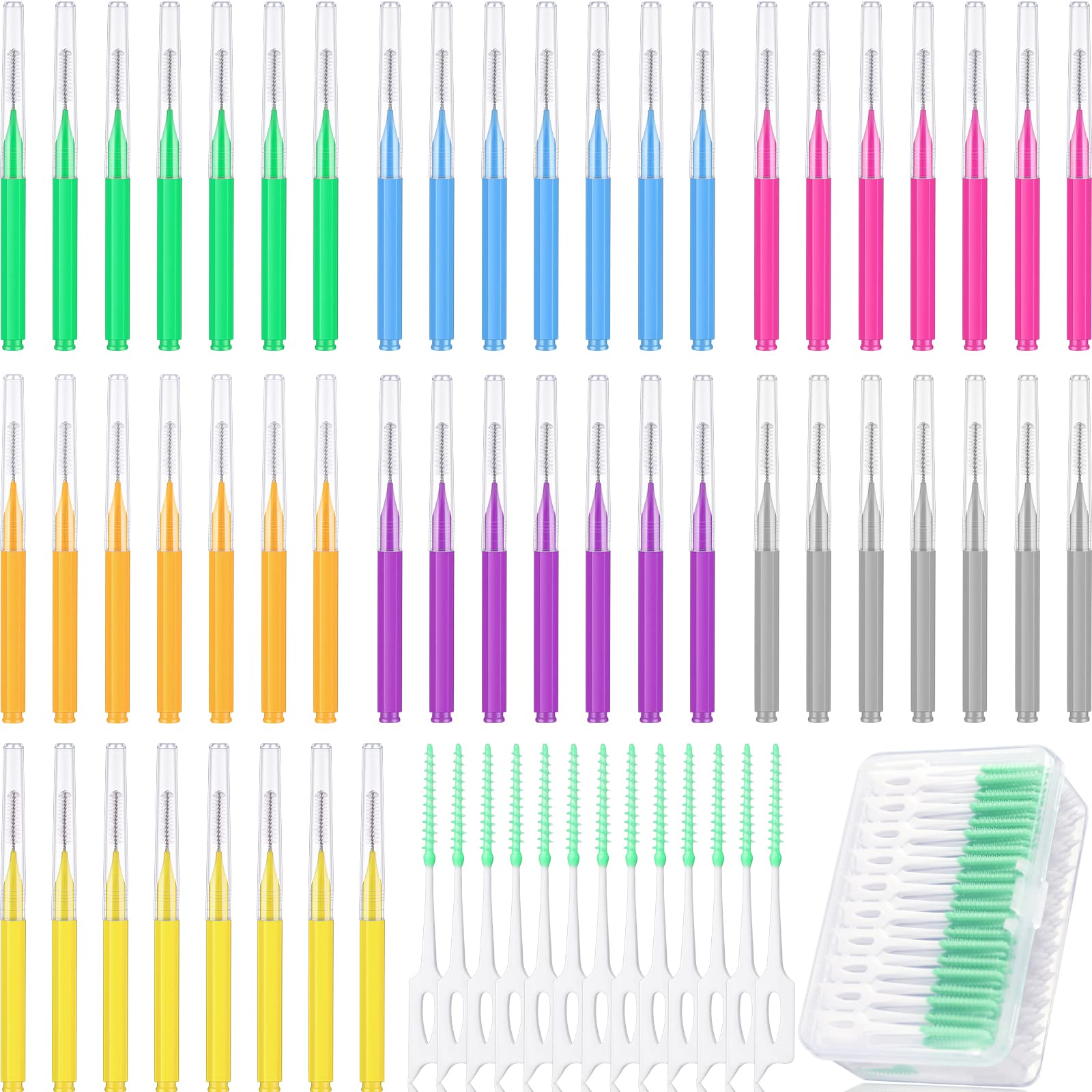 Photo 1 of 250 Pcs Interdental Brush for Braces Disposable Braces Flossers Dental Picks Floss Toothpick Dental Teeth Flossing Head Oral Hygiene Flosser Toothpick Soft Cleaning Tool (Lovely Color)