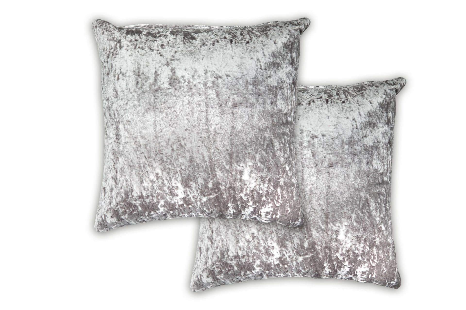 Lex's Linens Pack of 4 Crushed Velvet Silver Cushion Covers