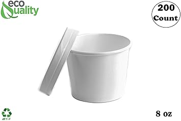 Amazon.com: Contenedores desechables de papel blanco con ...