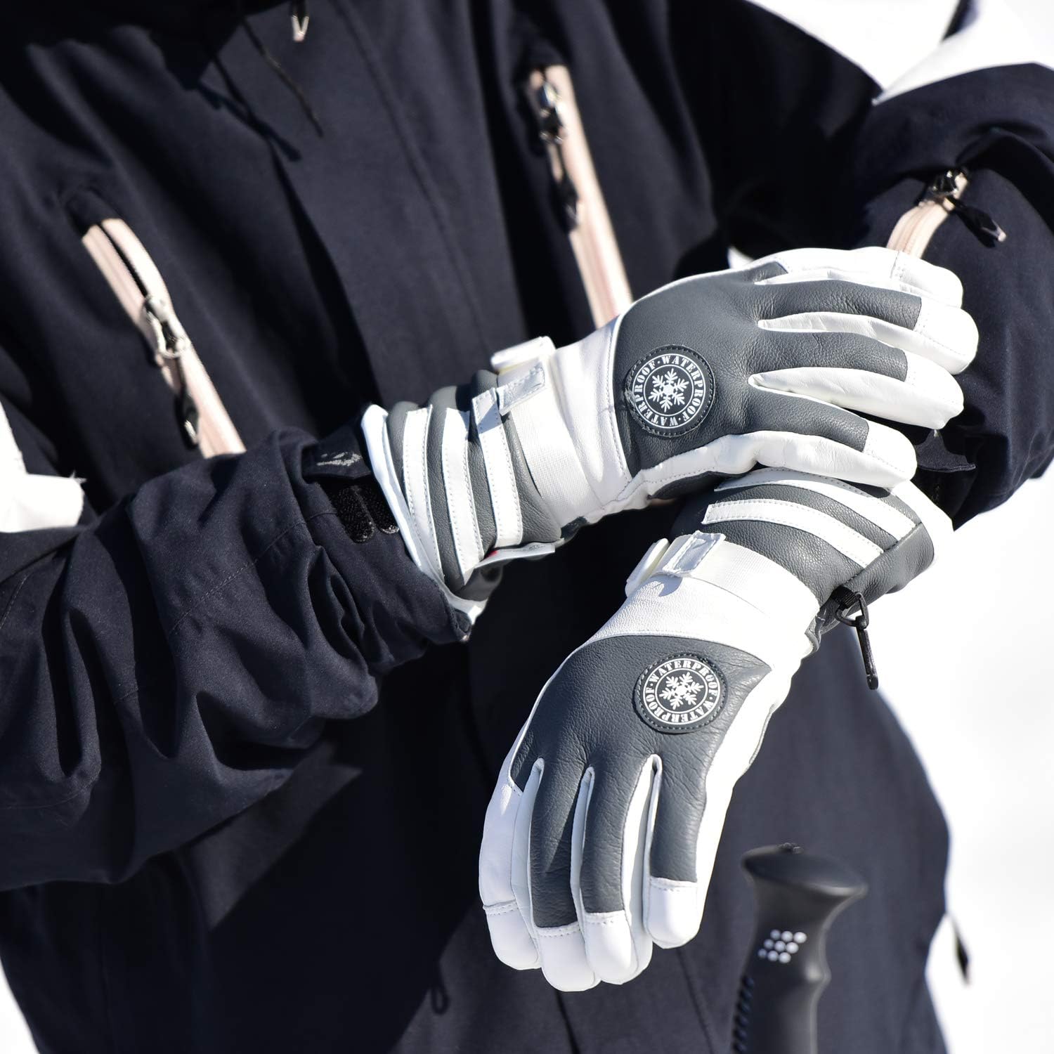 Vgo -4℉ or Above 3M Lined Unisex Goat Leather Skiing & Winter Gloves (GA2446FW): Sports & Outdoors