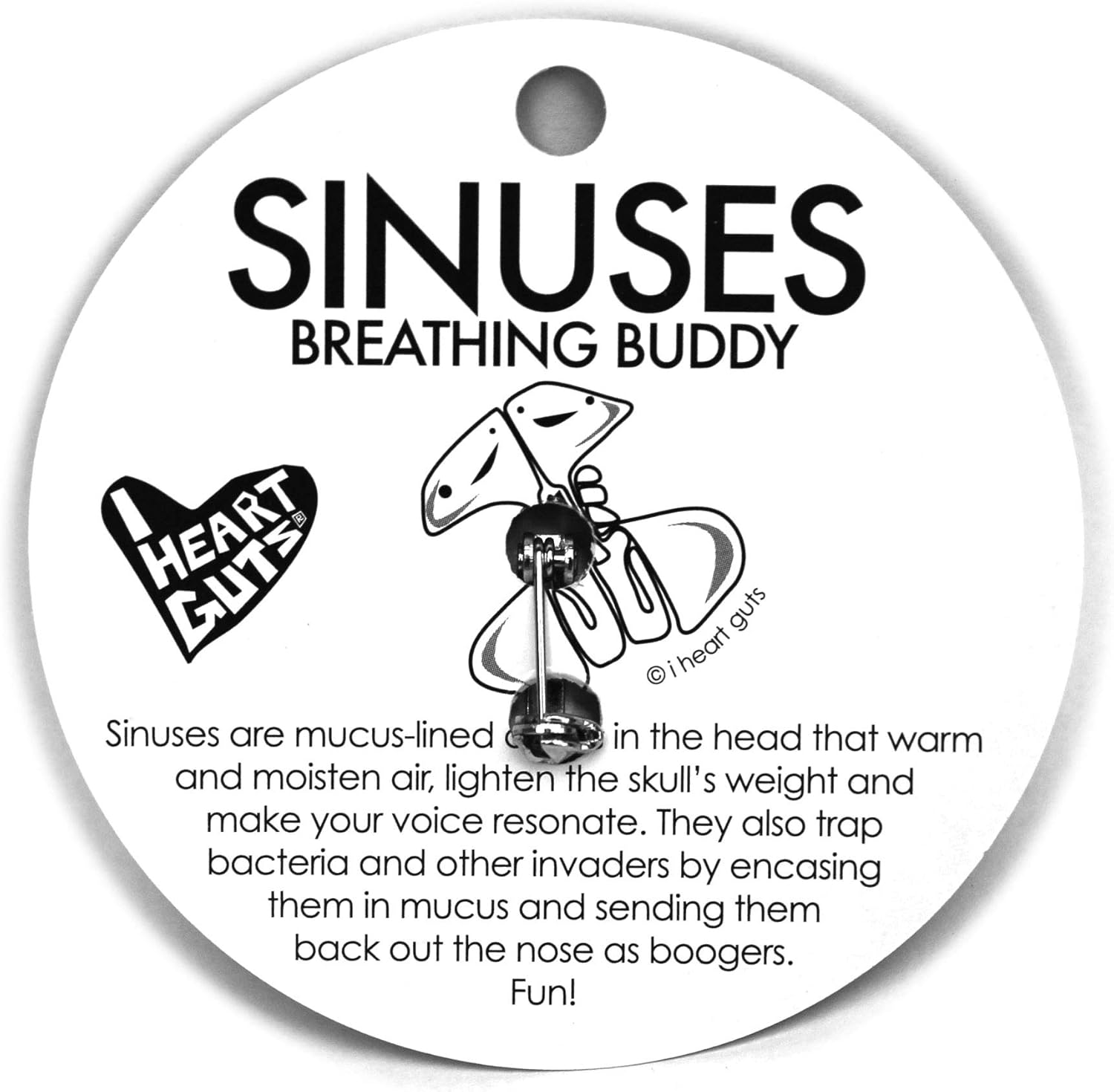 I Heart Guts Sinus Lapel Pin - Don't Call Me Stuffy: Toys & Games