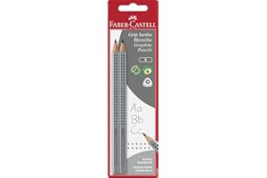 Faber-Castell Grip Graphite Pencil Set with Erasers – No. 2 Jumbo Break-Resistant Pencil Set for Kids, 12mm Barrel, Art School Supplies for Kids (2 Count)