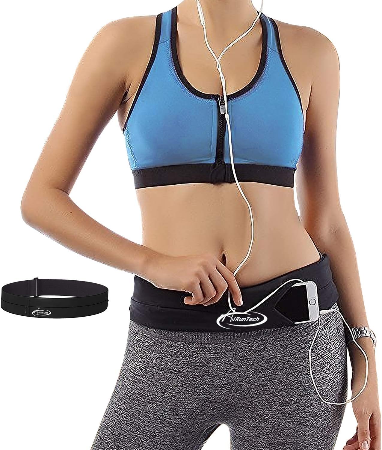AiRunTech No-Bounce Running Belt for all Phones, Slim, Lightweight and Secure