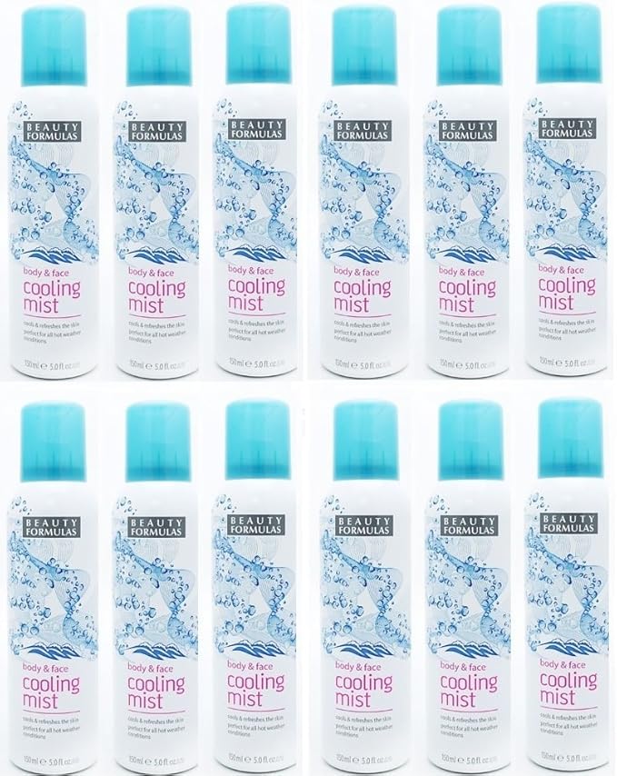 12 x Beauty Formulas Cooling Mist Spray Cools Face And Body Travel