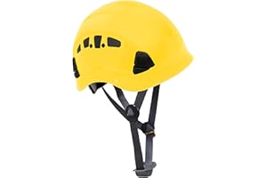 Troy Safety, HP55 Adjustable ABS Climbing Helmet, 6-Point Suspension, Designed for Climbing, Riding and Construction, 1 Ea Yellow