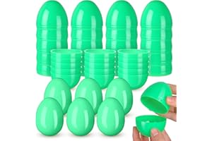 Silipull 36 Pieces 3.1 Inch Empty Easter Eggs Plastic Fillable Eggs Toy Bulk for Easter Filling Candy Basket Stuffers, Crafts Party Favor(Green)