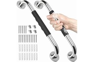 2 Pack Grab Bars for Bathroom, 16 Inch Anti Slip Bathroom Handicap Grab Bars for Showers, Safety Bath & Shower Grab Bar for Seniors, Shower Handles for Elderly, Tesuchan