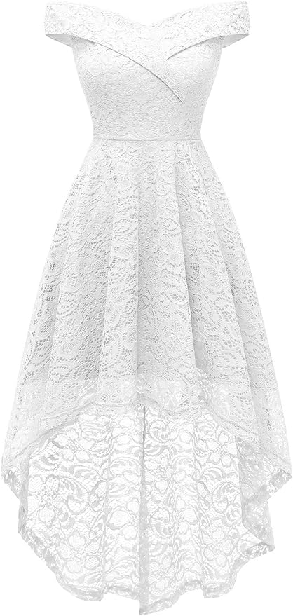 Amazon Homrain ドレス レース オフショルダー ワンピース 結婚式 ワンピース パーティードレス 総レース ワンピース 披露宴ドレス 発表会ワンピース ワンピース チュニック 通販