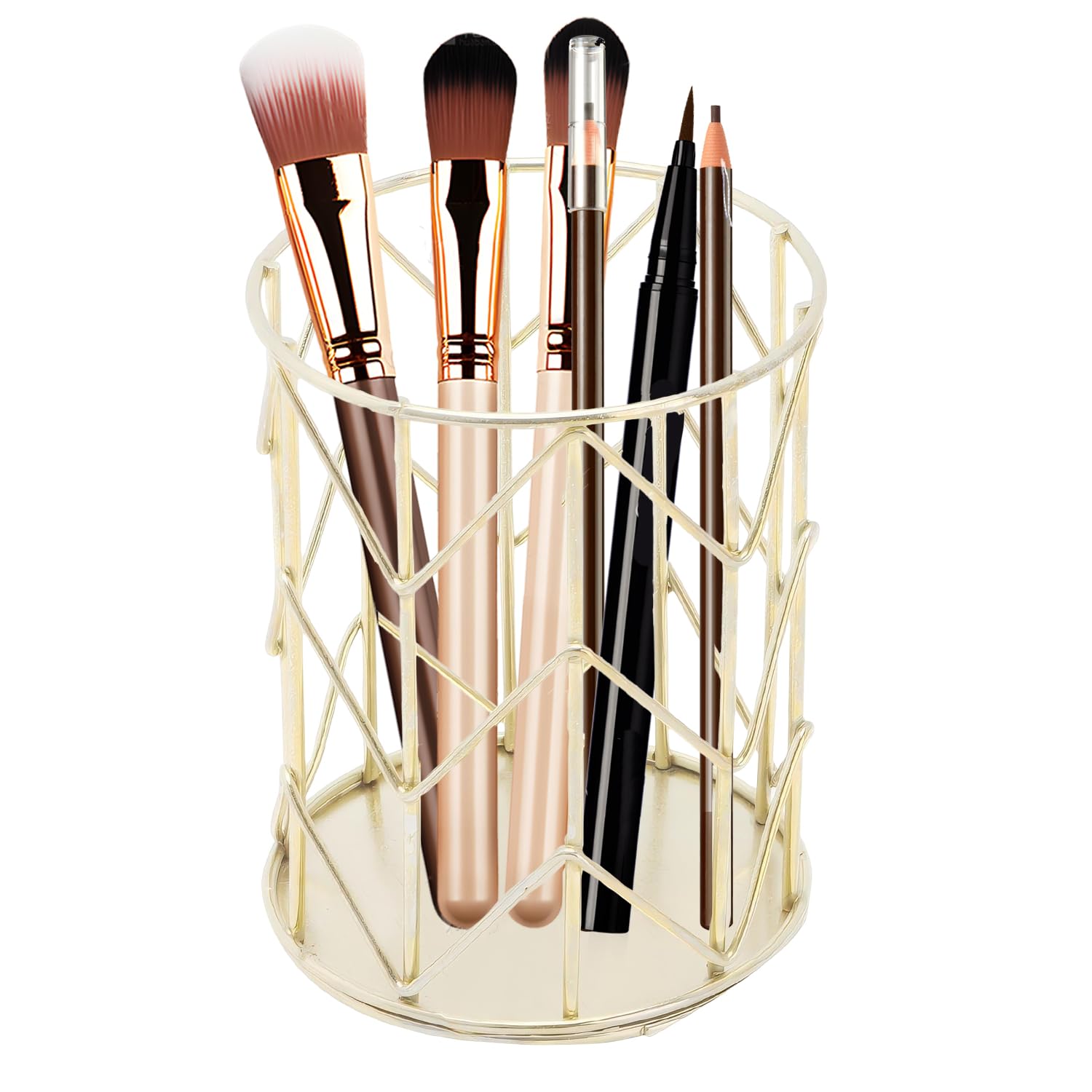 Cutlery Flatware Organizer Gold Kitchen Utensil Holder Hollow Cutlery Spoon Fork Chopsticks Cutlery Storage Basket Flatware Storage Drainer Compartment Box for Kitchen Countertop Home Table(11*9.5cm)