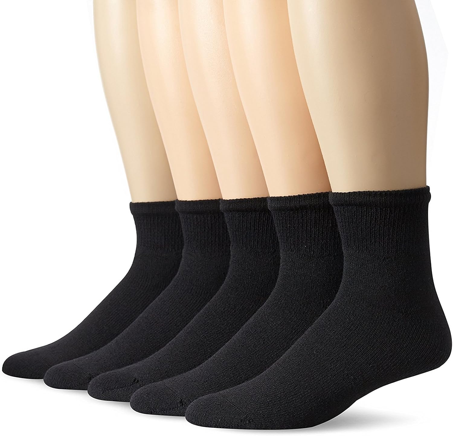 Fruit of the Loom Mens Core Stays Black 5 Pack Ankle Sock, 612, Black