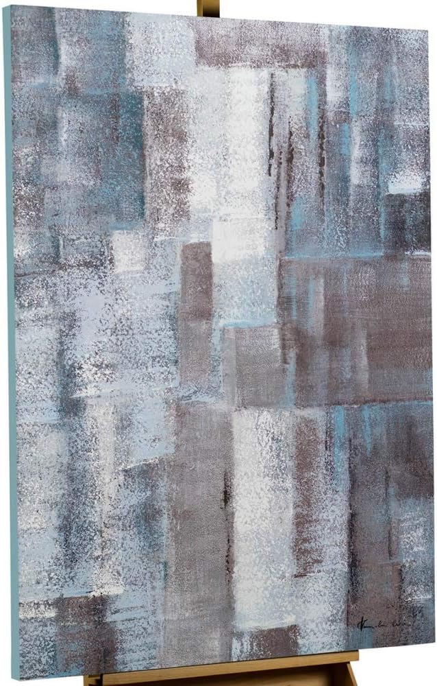 Kunstloft® Acrylic painting 'Waterfall of Ice' 31x47inches handmade canvas
