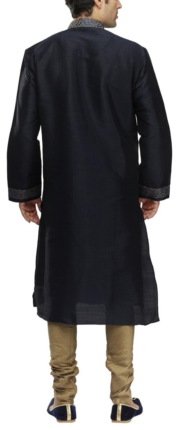 manyavar men's cotton silk kurta pyjama