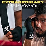 Islero Gel Inner Boxing Hand Wraps 93cm Quick Long Wrist Straps Black view 5
