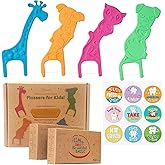 Biodegradable Kids Flossers -100 Pack, Natural Kids Floss Picks, Fluoride Free, Biodegradable Floss Pick, Organic Animal Kids
