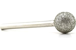 JINGLING 18mm 23/32 inch Spherical Head Diamond Grinding Bits Round Ball Bit Sphere Rotary Burr Grit 80 Stone Carving Tools 1/4" Shaft Attachment for Bosch, DeWalt, Makita
