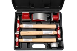 PASBAS 7 Piece Auto Body Repair Kit Fender Repair Hammer and Dollies Shrinking Moulding Car Body Repair Tool Kit for Dents…