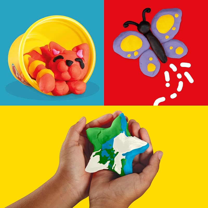 , Mes Couleurs préférées, Pack de 9 Pots de pâte à Modeler, Loisirs créatifs pour Filles et Garçons dès 2 Ans, Idèe Cadeaux pour Anniversaires