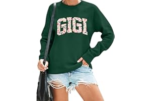 HEBBE Gigi Sweatshirts for Women Grandma Sweatshirt Gifts for Grandmother Nana Letters Print Shirt Pullover Top