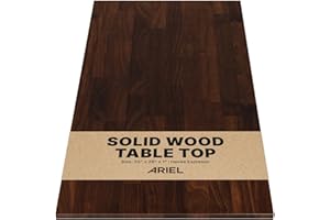 ARIEL 55 x 28 x 1 Hevea Espresso Finished Solid Wood Table Top, Dark Walnut Desktop for Standing/Adjustable Desk/Office Tabletop/Gaming Desk/Kitchen Countertop