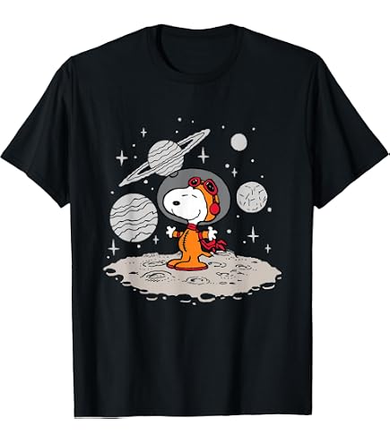 Amazon.com: Peanuts Snoopy First Beagle on The Moon T-Shirt