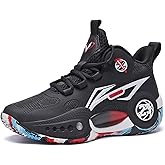 JMFCHI Kids Basketball Shoes High-top Sports Shoes Sneakers Durable Lace-up Non-Slip Running Shoes Secure for Little Kids Big Kids and Boys Girls