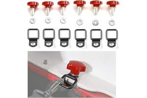 JeCar Hardtop Thumb Screws Quick Removal Hardtop Bolts with 6 Tie Down Anchors Compatible with Jeep Wrangler 2007-2023 JK JL 2/4 Door, Red