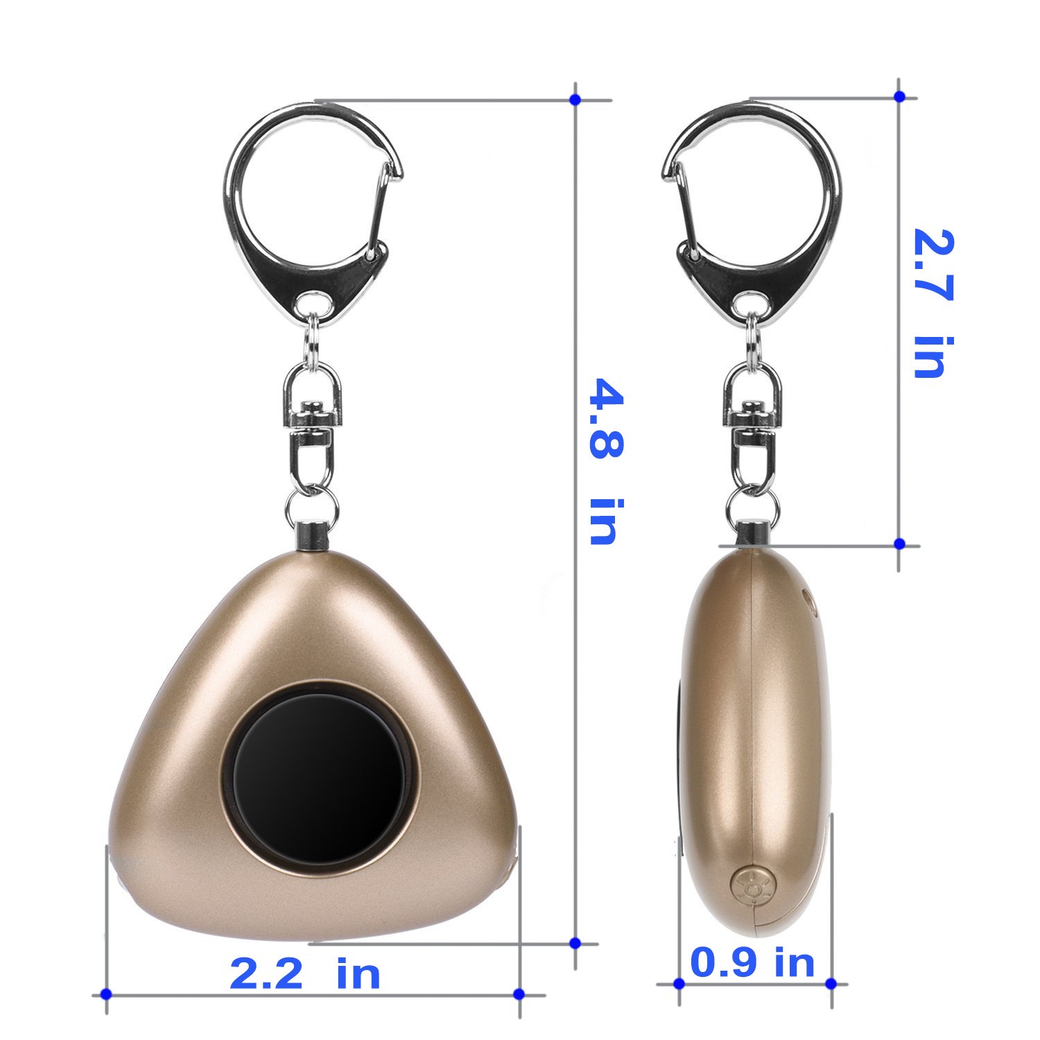 Personal Alarm 2 Pack Self Defense Device Security SOS 130DB 2 in 1 LED Flashlight Keychain for Elders/Women/Kids/Joggers/Students