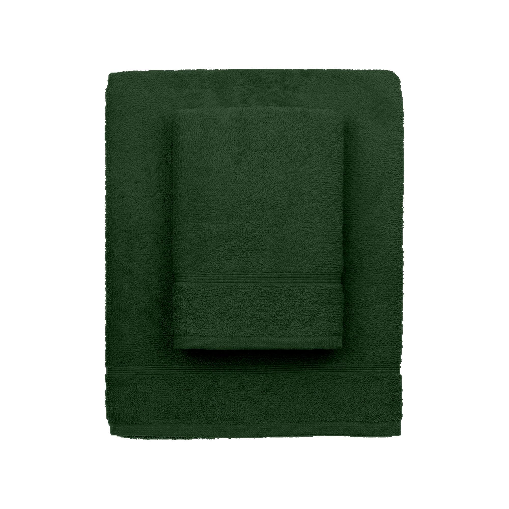 zer0bed, Lilac Bath Towels, Set of 2 Bath Towels, Face Towel, Bidet Towel, Plain Colour, Forest Green, 100% Cotton, Set of 2