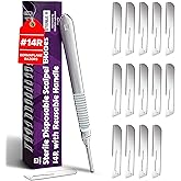 MyMed #14R Blades Dermaplaning Scalpels with Dermaplane Handle - Pack of 15 Dermaplane Razor for Women Face + Dermaplane Handle #3, Dermaplaning Tool for Face