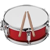 Btuty 12 Inch Snare Drum Set with Sticks Strap &amp; Key Red | 12 poplar snare drum, lightweight. Includes sticks, shoulder strap &amp; tuning key.Red. Ideal for students &amp; school band.
