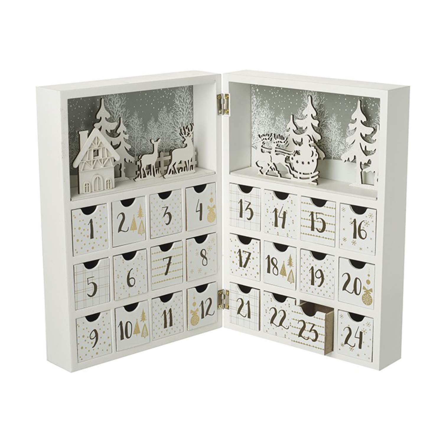 Wooden Christmas Advent Calendar Book