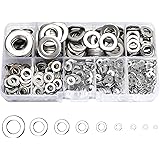 800 Pcs 304 Stainless Steel Flat Washers for Screws Bolts, Fender Washers Assortment Set, Assorted Hardware Lock Metal Washer