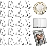 DAJAVE 20 Pack 6 Inch Plate Stands for Display, Metal Picture Stand Frame Holder, Black Plate Holder for Displaying Picture, Book, Decorative Dish, Tabletop Art