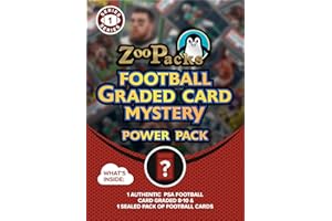 PALOS DESIGNS PSA Football Graded Card Mystery Pack | PSA Graded Football Card + 1 Sealed Pack of Cards | Grade 8+ Guaranteed | Contains One Graded Vintage, Rookie, Legend or Current Star | by Zoo Packs