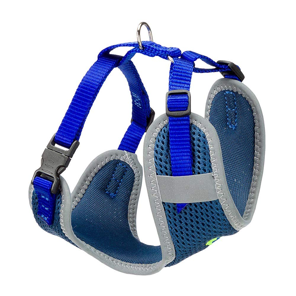 Ferplast Small Dog Harness NIKITA XS, Breathable Cat Harness, Padded and Adjustable, Easy to Wear, Reflective Edges, Chest 28-40 cm. Blue