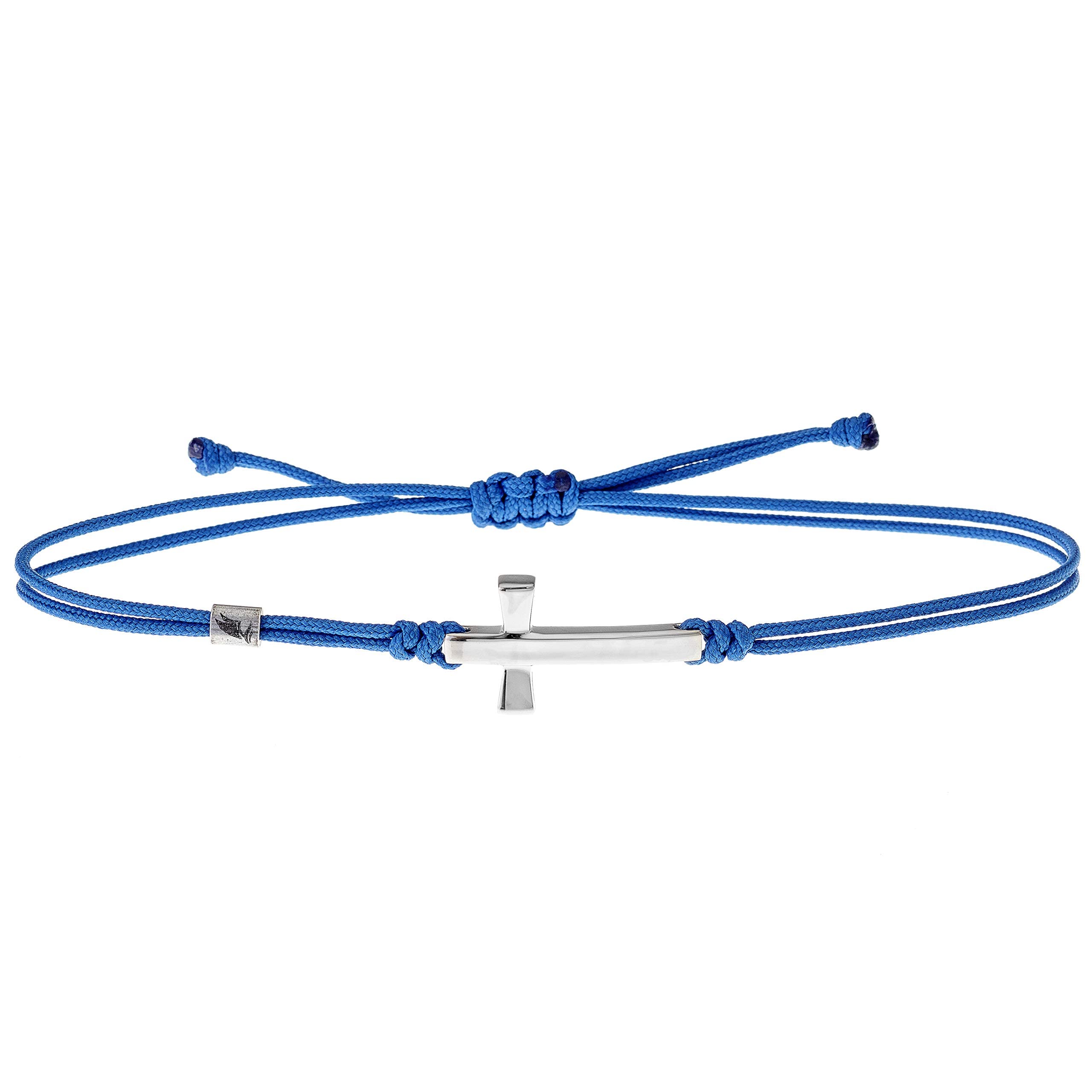 Wind Passion Adjustable Handmade Paracord Bracelet for Women and Men with Stainless Steel Cross, Waterproof Thread Design, Stylish String Accessory for Everyday Wear and Outdoor Activities