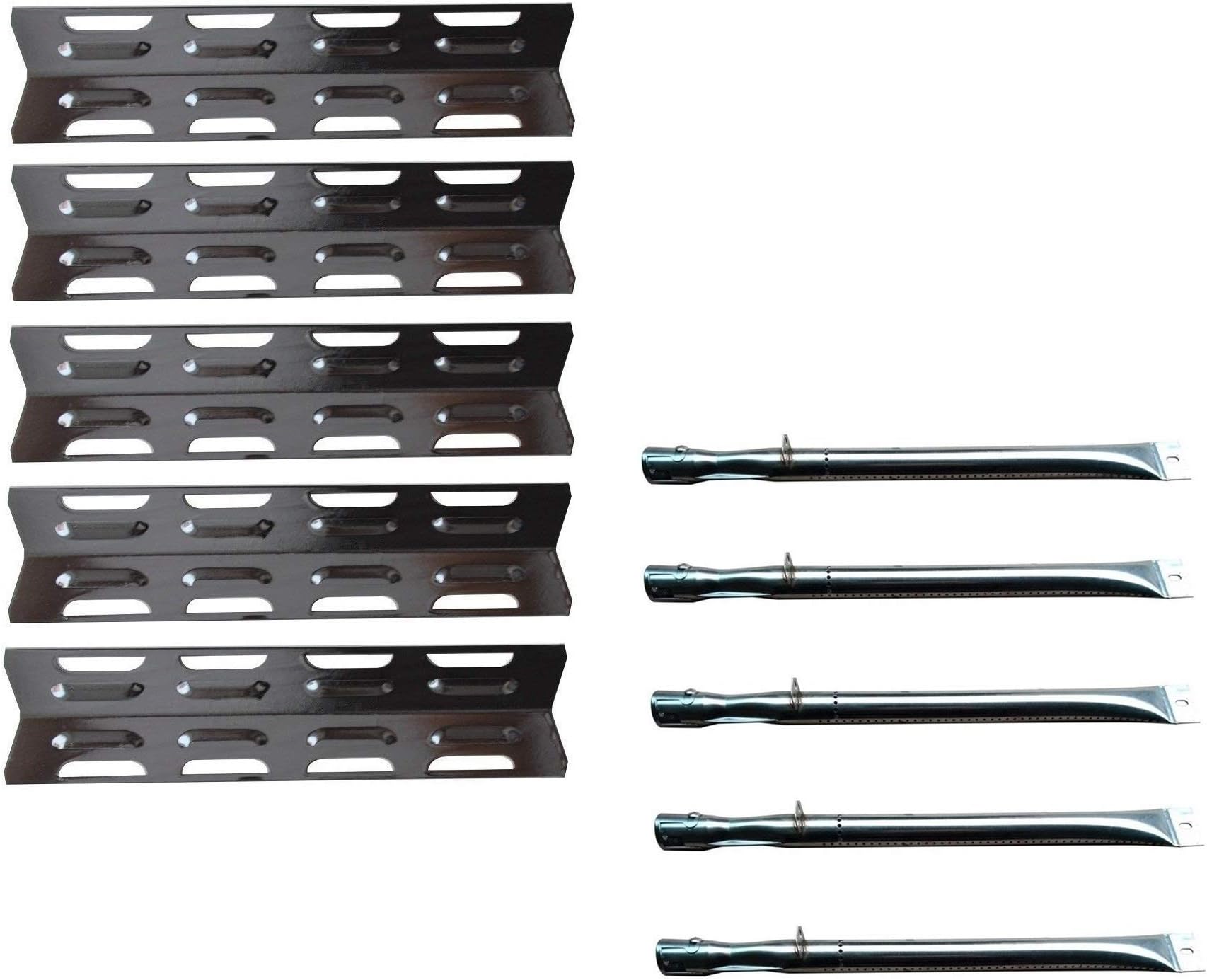 Hongso 5-Pack Replacement Parts for Perfect Flame SGL2008A, SLG2007A, SLG2007B, SLG2007D, Replacement KIT Grill Burners, Heat Plates (SBB411, PPB071)