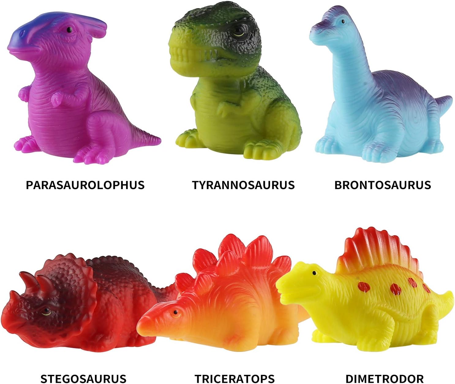 MAPIXO 6 Packs Light-Up Floating Dinosaur Bath Toys Set, for Baby Toddler Nephew in Birthday Christmas Easter , Great Water Bathtub Shower Pool Bath Toy for Children Preschool: Toys & Games