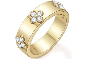 TIMELESSTAR Premium Emerald&Moissanite Clover Rings for Lucky Women|Moissanite D Color VVS1 Clarity 3EX Cut|925 Sterling Silver 14K Gold Plated Non Tarnish