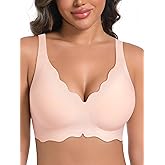 AILIVIN Women's Seamless Bras Wireless Scalloped Push Up Bras Soft No Underwire Comfort Full Coverage Bralettes