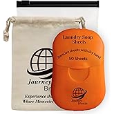 Travel Laundry Detergent Sheets 50 Pack – Compact Travel Detergent for Sink Washing, Lightweight Laundry Detergent Strips for Clothes on Trips, Hotels & Cruises