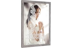 JDZIVTOP 20x30 Frame Rustic Grey, 30x20 Picture Poster Frame, Horizontal Vertical Hanging, Large 20 by 30 Wall Gallery Family Concert Portrait Photo Frame Anniversary/Birthday/Wedding/Thank you/Christmas Gift