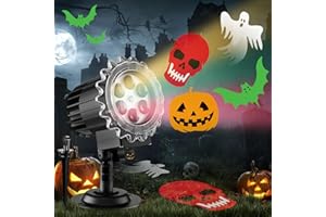 Brighter Halloween Decorations Projector Lights Outdoor 2024 Upgrade, Halloween Skeleton Ghost Bats Pumpkin Decor Light for O