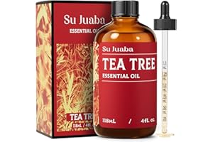 SU JUABA 4 Oz Tea Tree Essential Oil, 100% Natural Aromatherapy Oil for Toenail,Skin,Face,Hair,Shampoo - 118ML